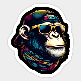 Cool Monkey With Scarf Sticker